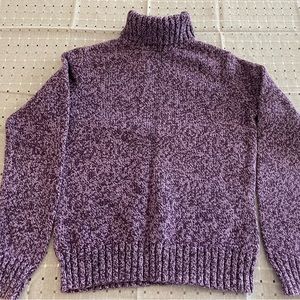 Land’s End Purple Baumwool Turtleneck